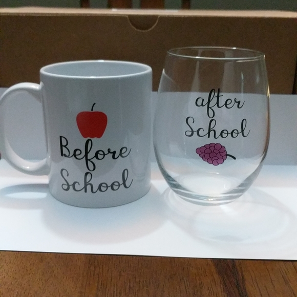 Other - Great Teacher Gift! Coffee Mug/Stemless Wine Glass Combo
